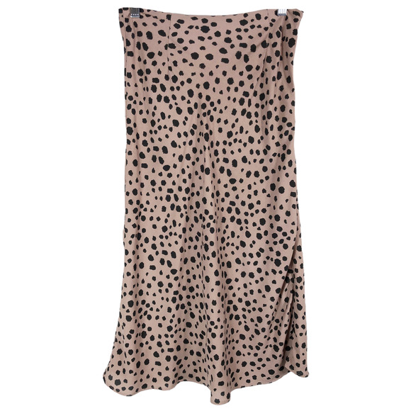 Nasty Gal‎ Size 4 Skirt Cheetah Print Side Zip Midi Chiffon Maeve Black 1300 - Picture 1 of 6